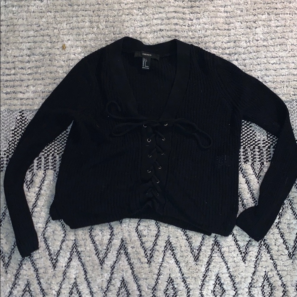 Forever 21 lace up sweater